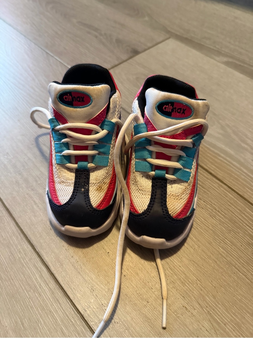 Nike Kids Multicolor Air Max Sneakers — White, Pink, Teal, Navy